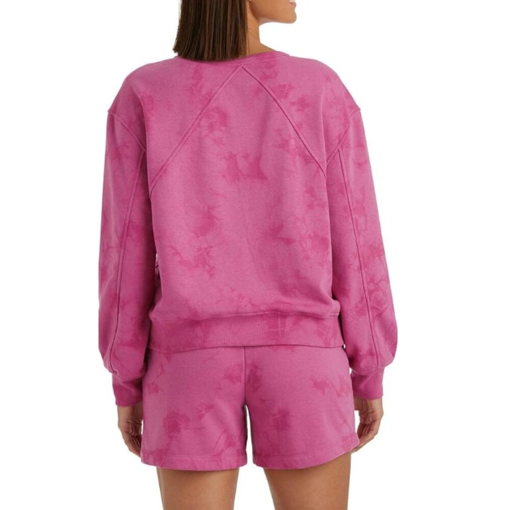 Member’s Mark Women's Pink Tie Dye Long Sleeve Crew Neck Sweatshirt Size L - Picture 2 of 7